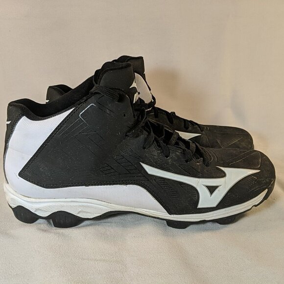 Mizuno 9 Spike Adv. Franchise 8 Mid CIC 1016 Mens US 11.5 Cleats Black White - Picture 2 of 12